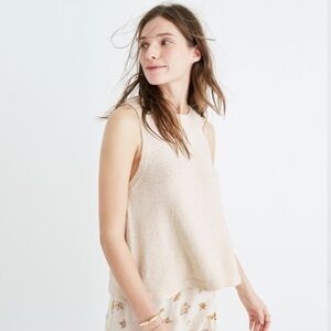 Madewell Sunsetter Sweater Tank in Antique Ivory